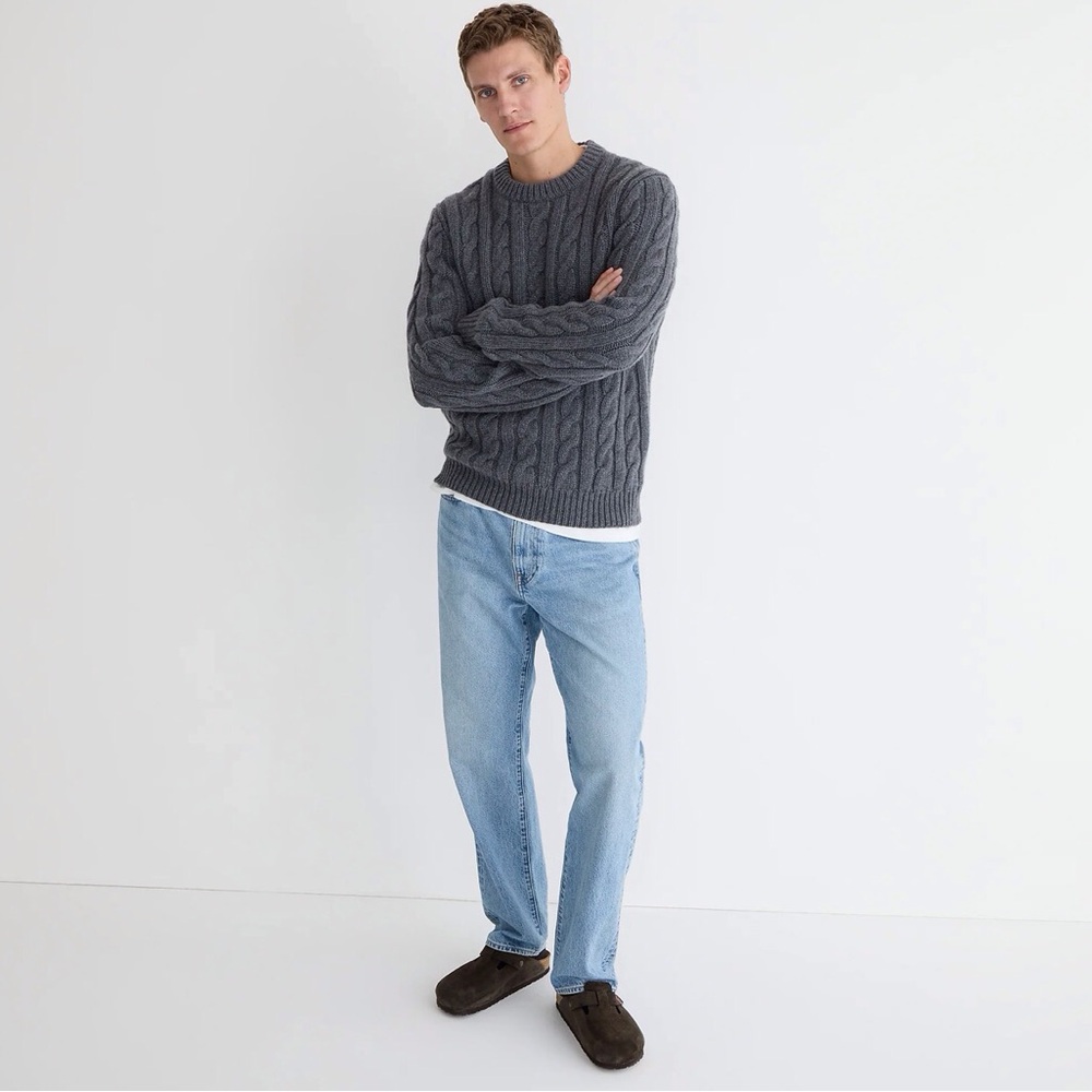 J.crew Chunky heavyweight cashmere cable-knit sweater
